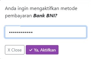 Aktivasi Metode Pembayaran kasir